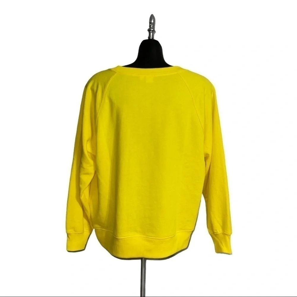 Nwt Women's Gap Yellow Raglan Crewneck Sweatshirt / Size Medium - Picture 2 of 5
